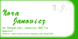 nora janovicz business card